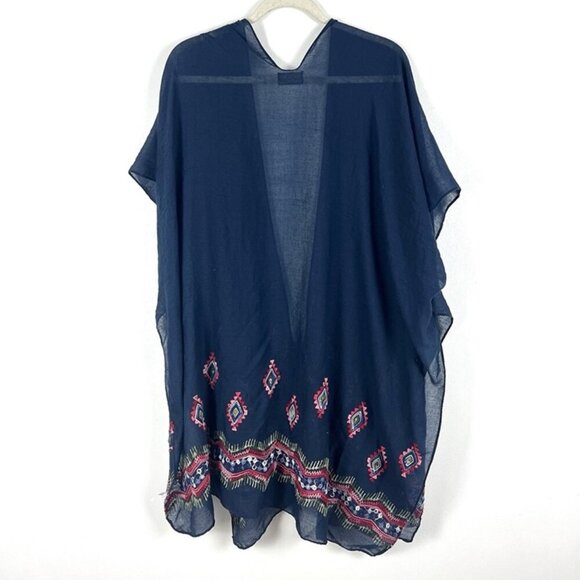 Summer & Rose Beach Cover Up One Size Duster Embroidered Boho Beachy Resort - Picture 1 of 7